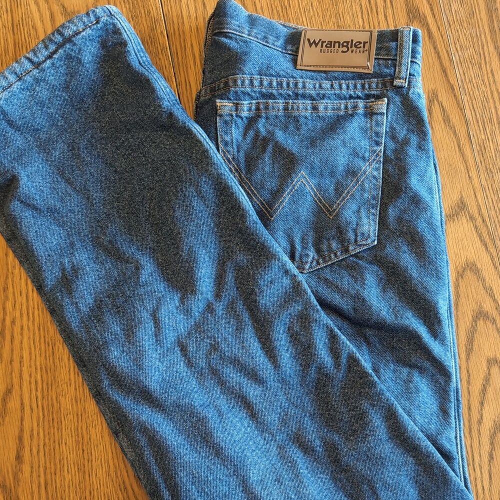Wrangler Riggs Jeans Mens 32x34 Fleece Lined Straight Blue Jeans